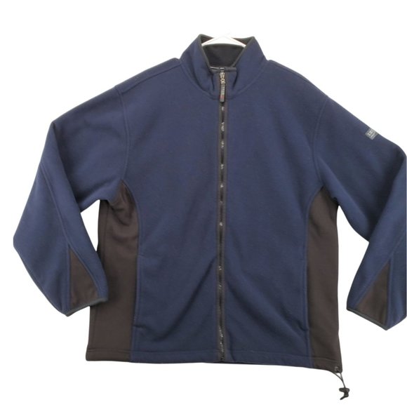 IZOD Jacket Men's Long Sleeve Full Zip High Neck Elastic at Waist/Wrists Blue L - Picture 1 of 12